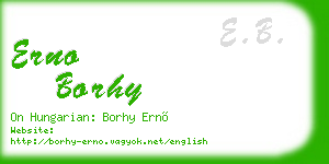 erno borhy business card
