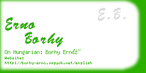 erno borhy business card